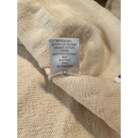 Milly Women Rare Cream Gold Link Button Cardigan Sweater Cotton Silk Classiccore - Picture 7 of 11